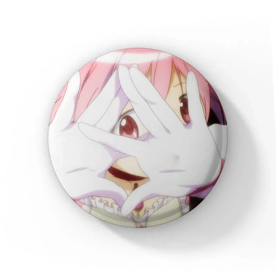 58mm New Japan Anime Puella Magi Madoka Magica Button Pin Miki Sayaka Kawaii Girl Cartoon Brooch Badge Bag Accessories Fans Gift