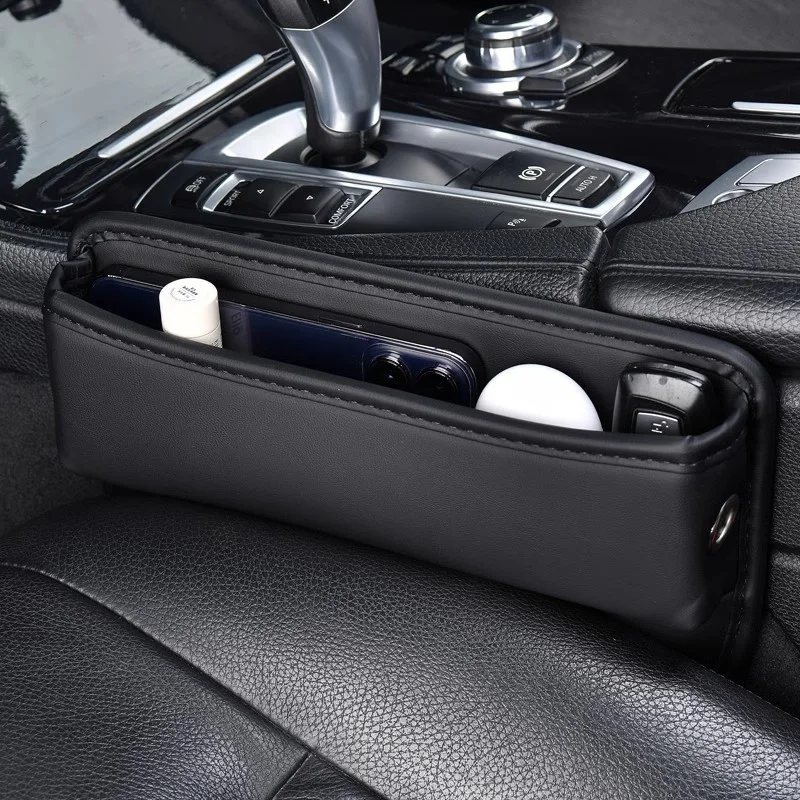 TazerApex Universal Car Seat Gap Organizer PU Leather Console Side Pocket Auto Crevice Filler Storage Box Interior Accessory view 6
