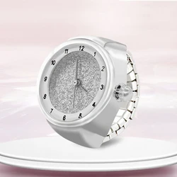 Kiss Jewelry Starry Sky Dial Digital Quartz Watches Finger Rings Couples Men Women Fashion Punk Vintage Clock Elastic Band Ring