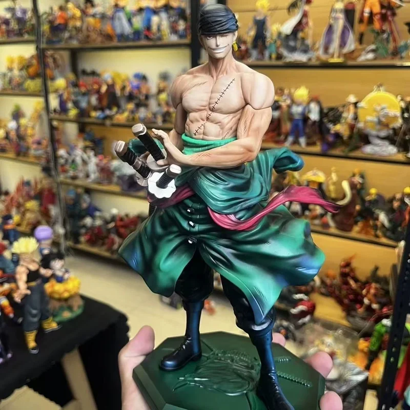 One Piece Zoro Statue 30cm Drei-Schwerter-Stil Anime-Figur GK-Modell Sammlerstück Geschenk für Jungen Stehende Pose