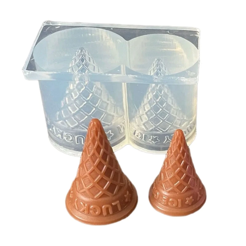 Molde silicone resina epóxi, forma cone sorvete, molde para casa boneca, moldes para brinquedos comida