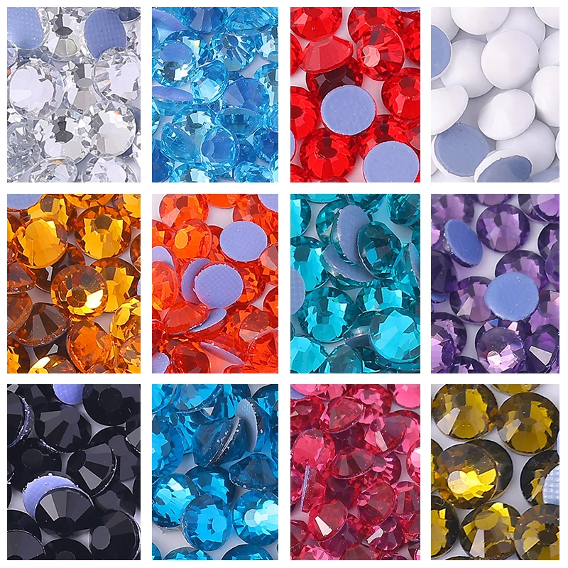 DUCRYSTAL Hot Fix Rotgold Strasssteine für Nail Art Taschen Schuh Kleidungsstück Eisen auf Glitzer Kristall Edelsteine für Handwerk SS6-SS30