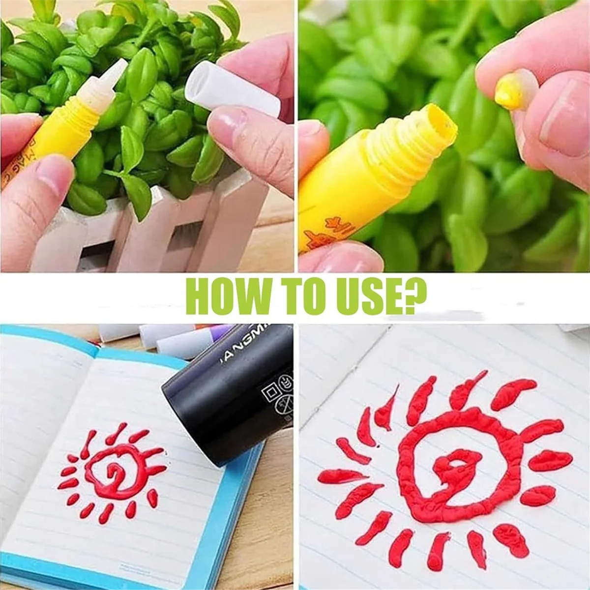 أقلام منتفخة للأطفال ، أقلام فشار سحرية ، أقلام رسم فشار فقاعات ، ألوان ذاتية الصنع ، 12 روض