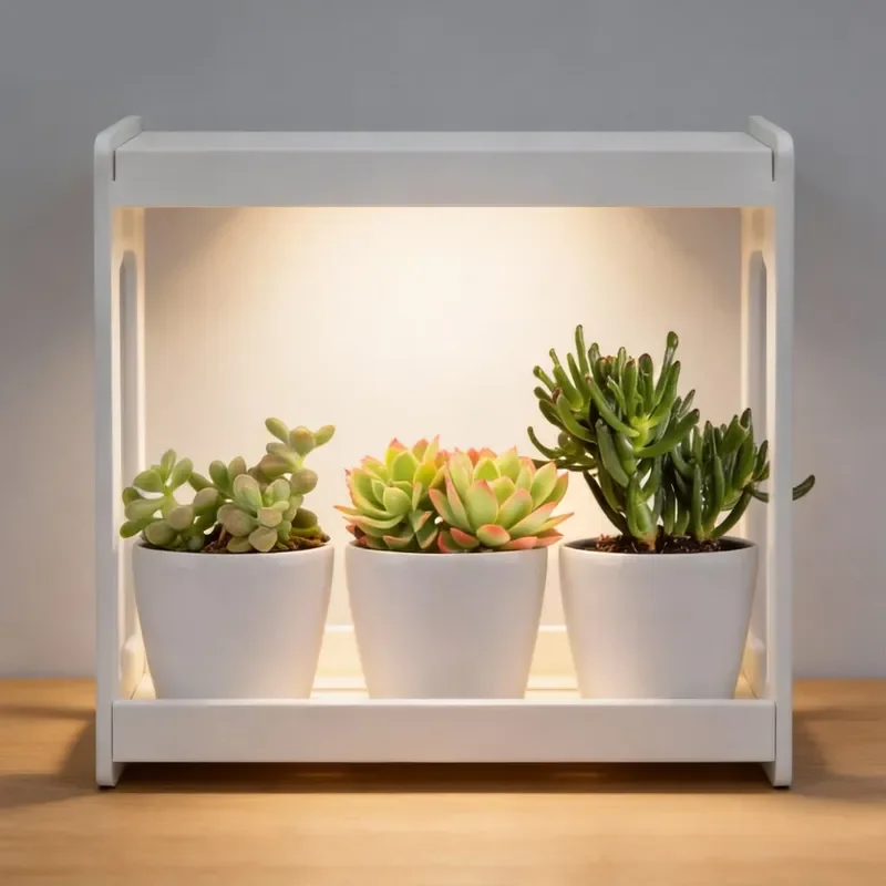 Compact Height Efficacy Tabletop Electronic LED Grow White USB Powered Home Indoor Garden for Microgreen Succulent Timer