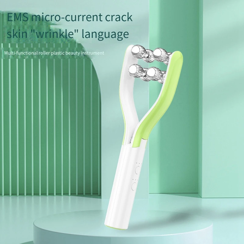 EMS Microcurrent Roller Face-Slimming Artifact V-Face Beauty Facial Massager For Firming And Lifting The Face