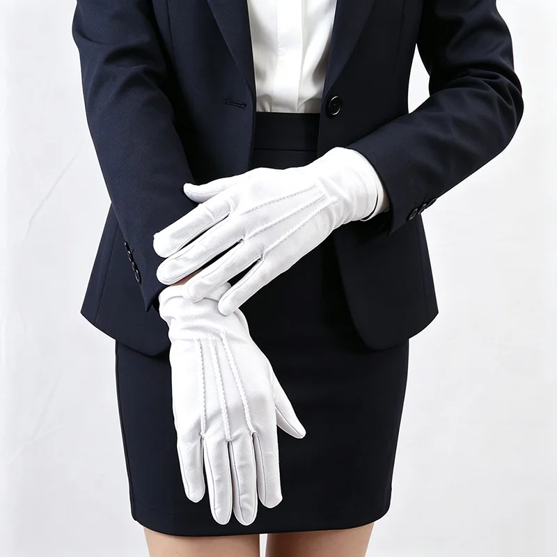 1 Pair White Inspection Work Gloves Women Men Household Gloves Jewelry Lightweight Gloves Serving/Waiters/drivers
