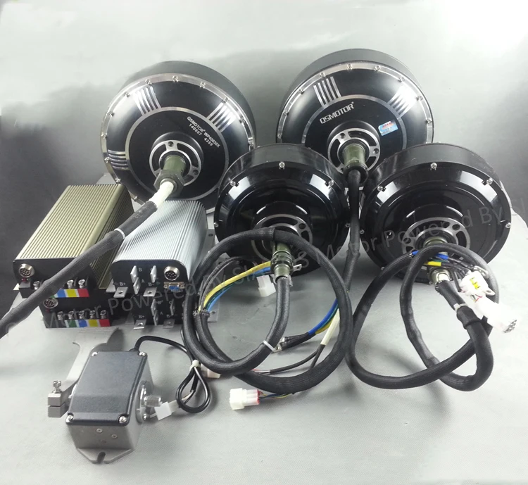 Dual Hub Motor 8000W 96V Concave Design Brushless DC Gearless In Wheel Electric Hybrid Car Conversion Kit