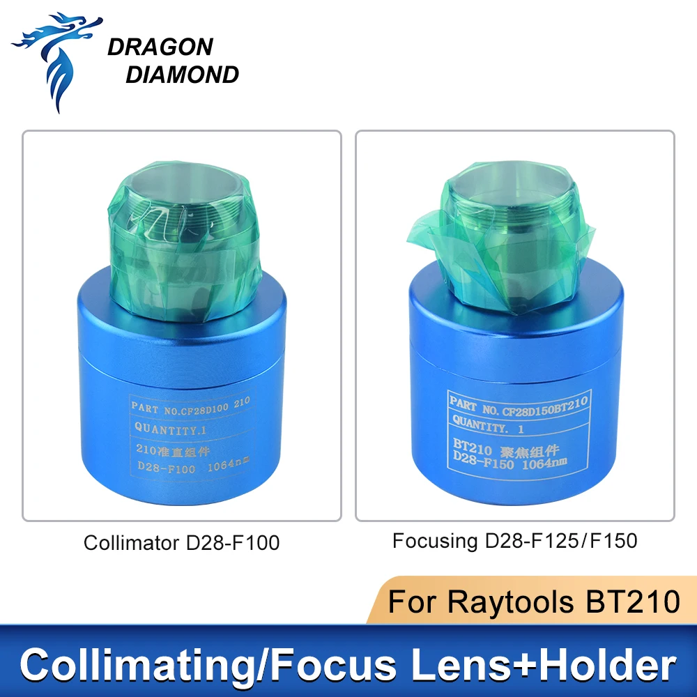 Raytools Collimating Focusing Lens BT210 BT210S D28 F100 F125mm with Lens Holder for Laser Cutting Head