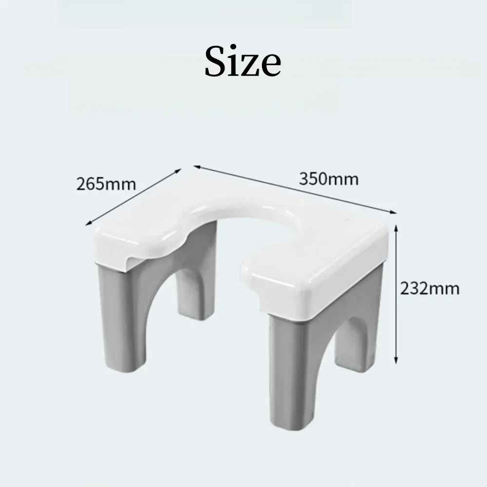 Home Furniture Portable U-Shaped Squat Toilet Seat Stool Thickened Non-slip Plastic Toilet Chair Removable Household Potty Chair