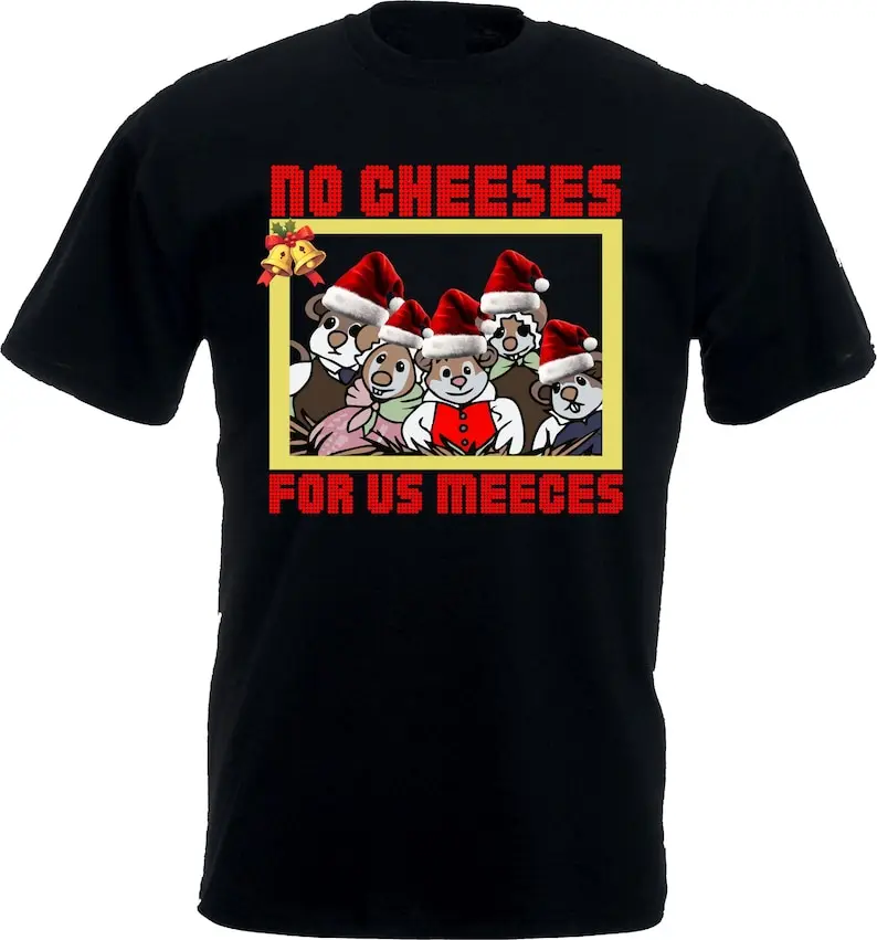 No Cheeses for Us Meeces TShirt, Puppets Christmas Carol Shirt, Funny Xmas Mice Tee, Vintage Holiday Gift Tee Top Cotton Shirts