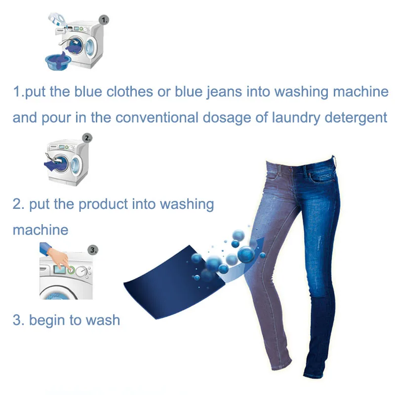 Blue Jeans Color Restorer Laundry Tablets Blue Clothes Restore Sheet Blue Laundry Paper Just for Washing Machine