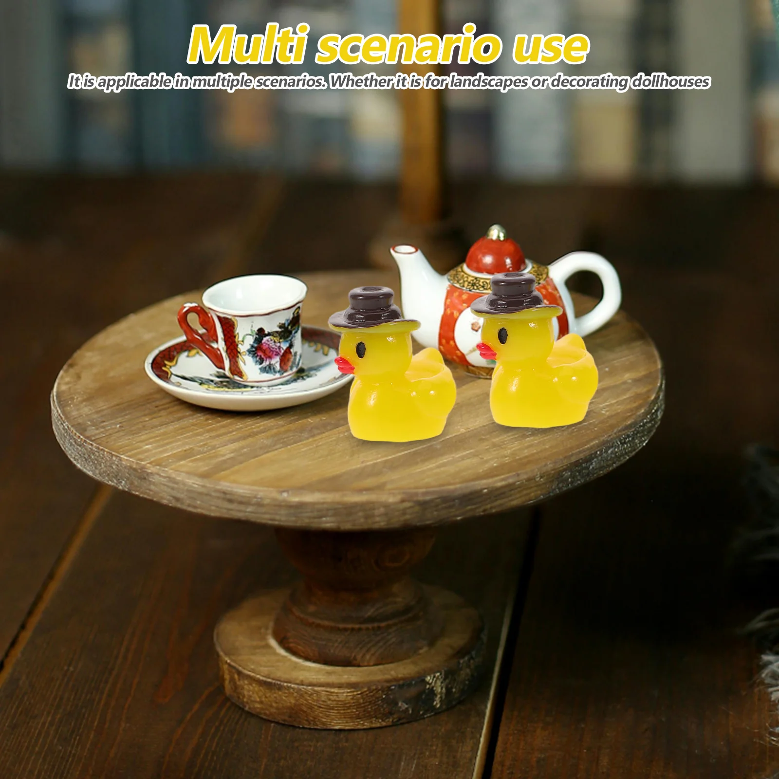 

50Pcs Resin Cowboy Duck Figurines DIY Fairy Garden Dollhouse Moss Landscape Aquarium Tiny Decor Cowboy Resin Duck