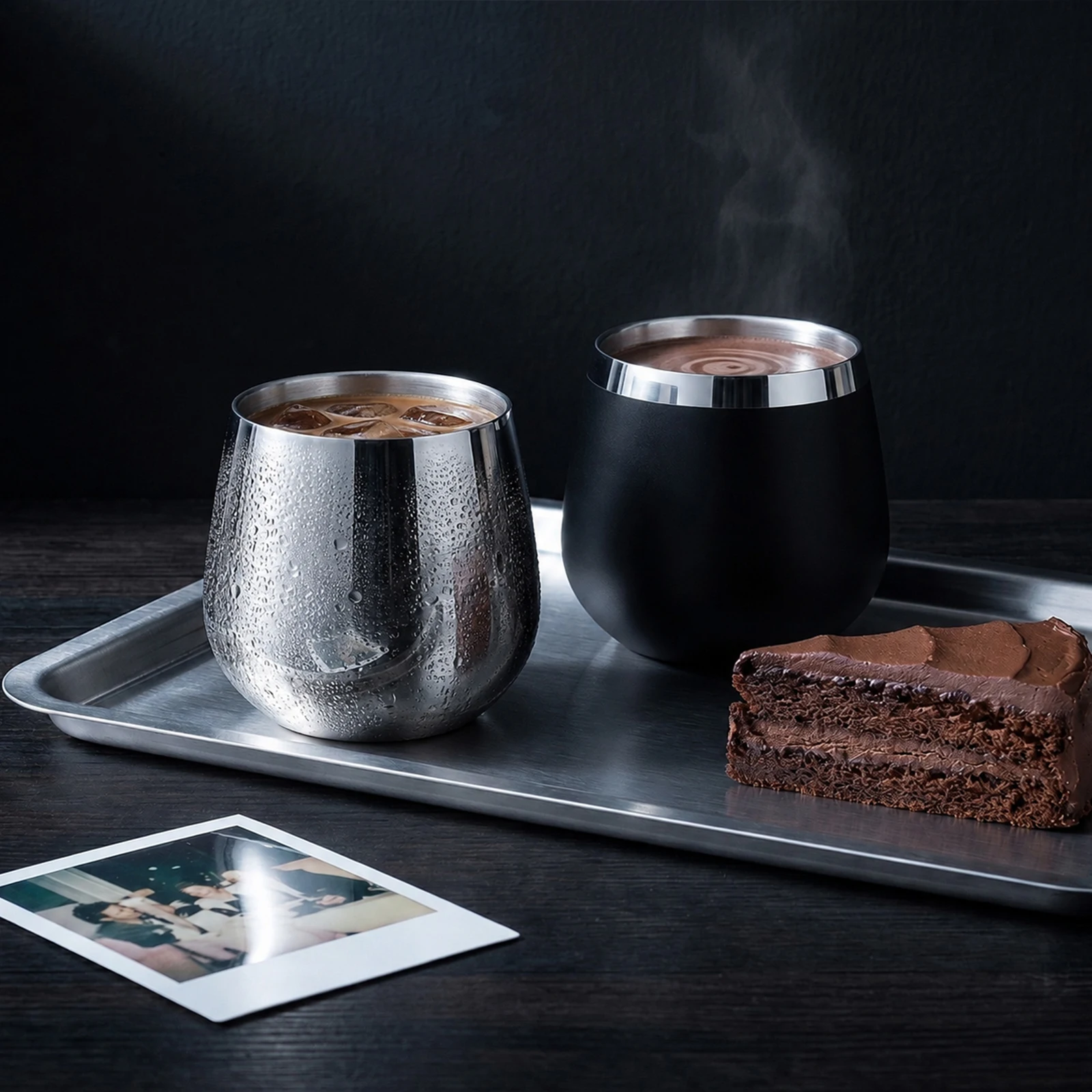 Vaso de Café de Acero Inoxidable de Doble Capa de 450 ml, Vasos de Whisky Martell en Forma de Huevo 304, Vasos para Cócteles, Tazas para Vino, Vasos para Bebidas Frías