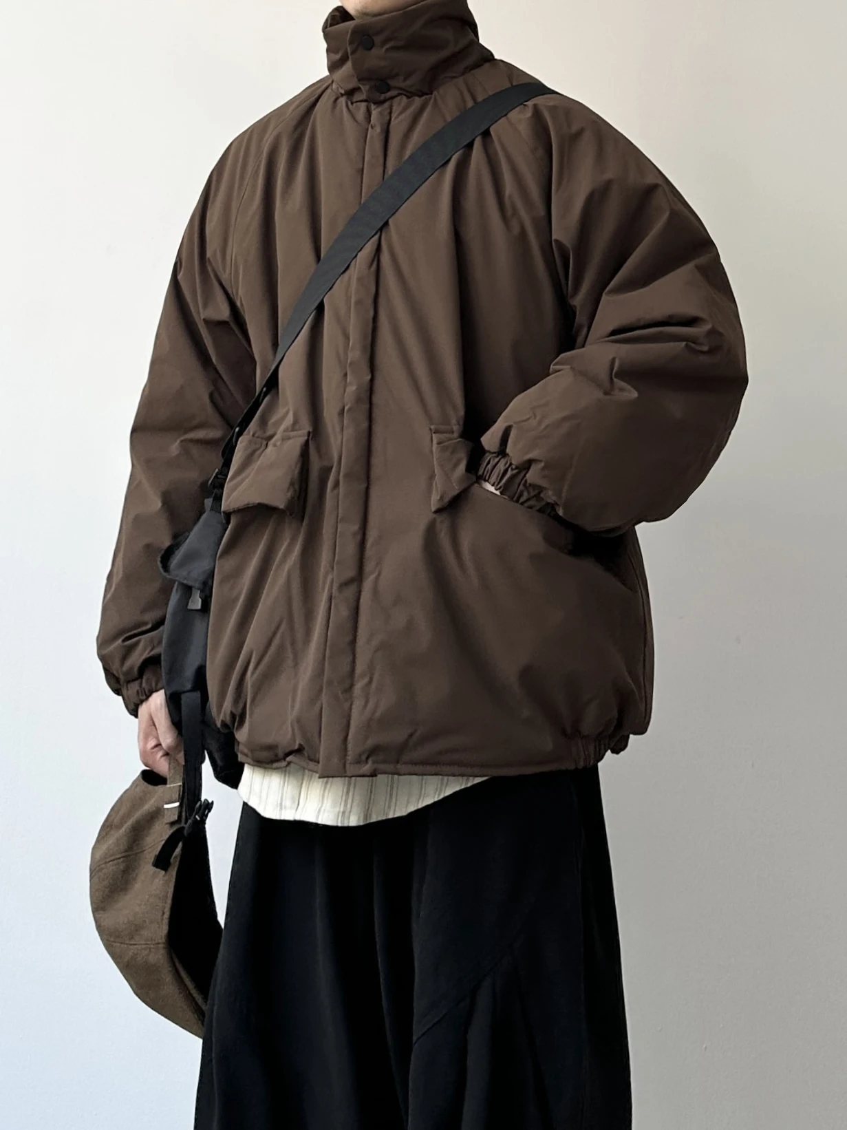 

Winter Thiened Cotton Jaet Stand Collar Loose Fit ex Warmth Youth Faion Casual Long Sve Cleanfit Color