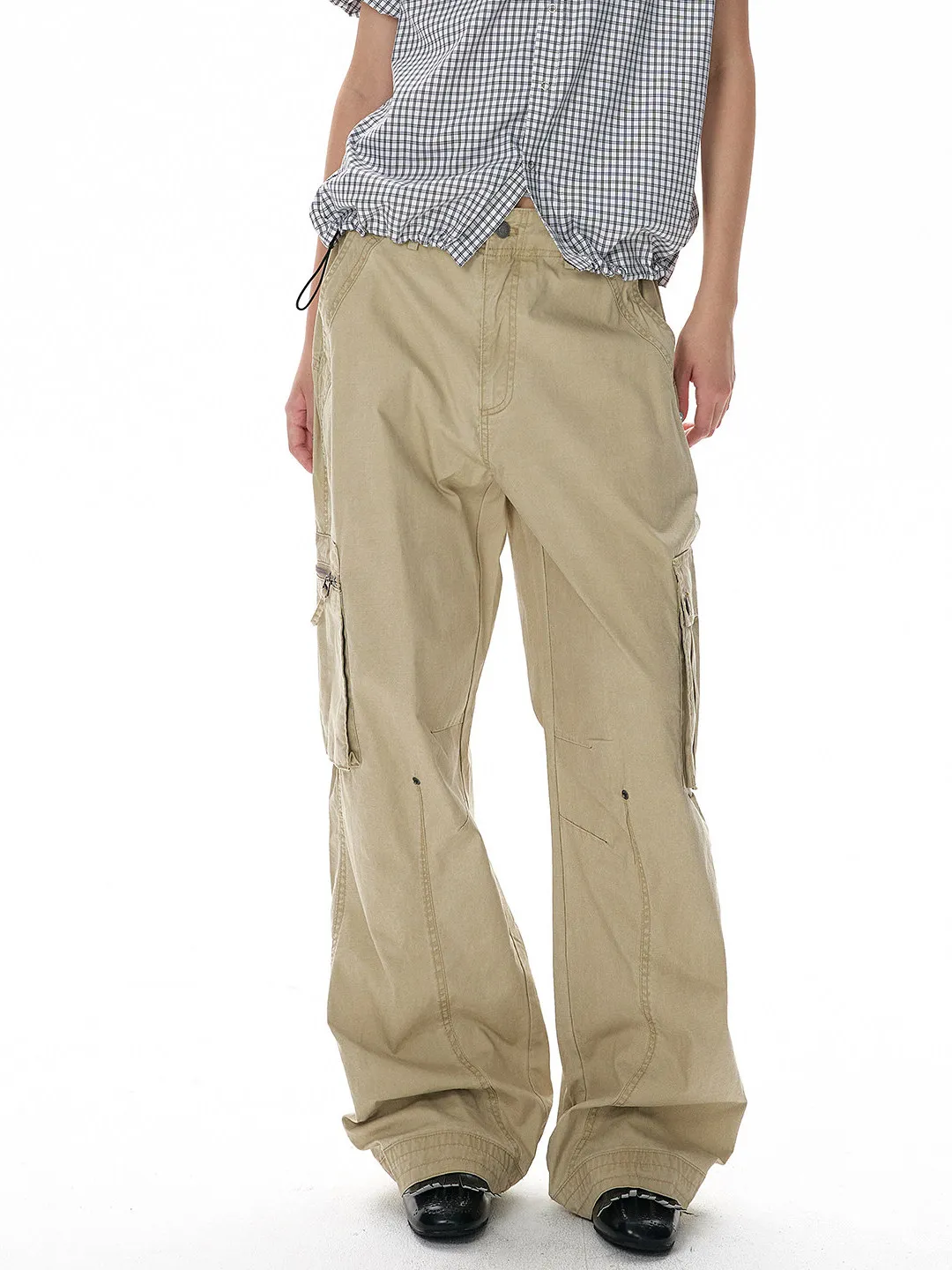 Calças de Trabalho Estilo Retrô Nômade com Múltiplos Bolsos, Jeans Casuais Americanos de Corte Solto e Reto para Homens e Mul...