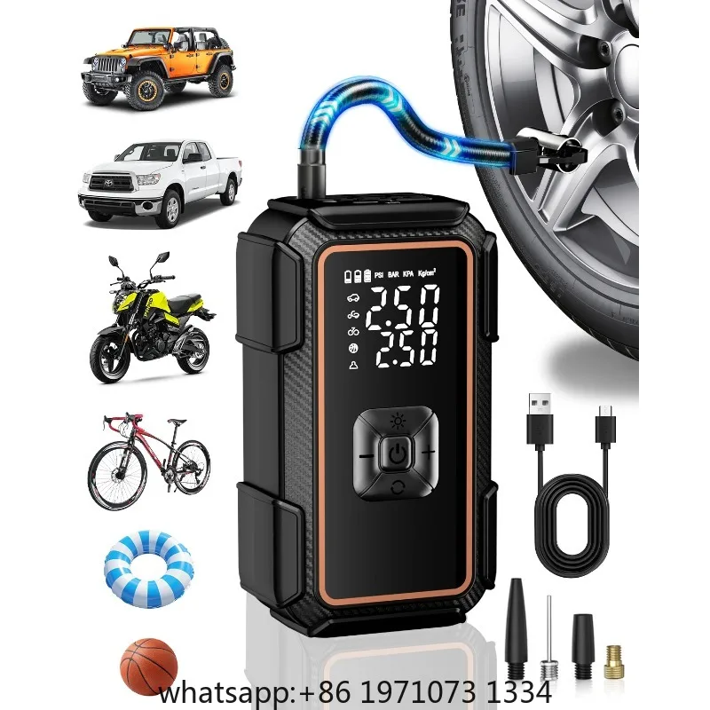Portable Wireless Car Air Compressor Pump Digital Display Electric Tire Inflator For Motorcycle Bicycle Auto Tyre Balls