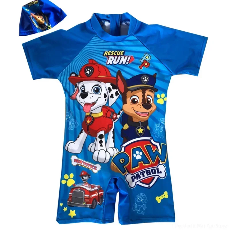 PAW Patrol Children One Pieces Swimsuit  Print Playsuit Child Short Sleeve Swimwear Beach Bathing Suit Swim Wear For Boys Girls