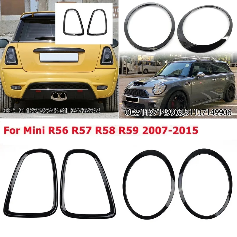 

Car Headlight Ring Bezel Trim Surround Cover Rear Light Frame For Mini For Cooper R55 R56 R57 R58 2007-2015 Chromium Styling