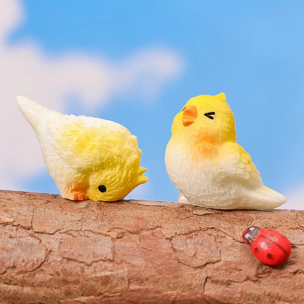 Miniature Garden Decorations Miniature Landscape Art 3pcs Miniature Parrot Figurines Set Adorable Resin Bird Decor for Fairy
