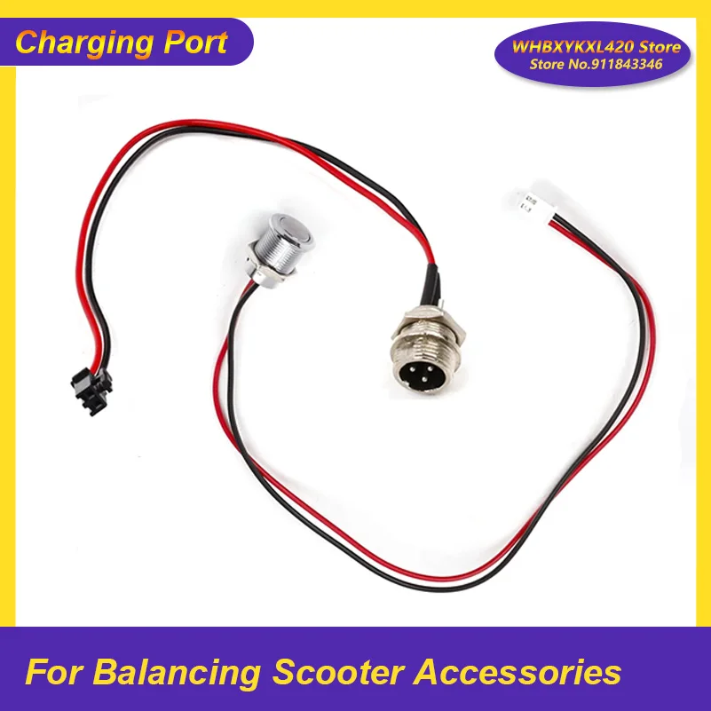 Balancing Scooter Hoverboard 3 Pin 3 Pole Connector 2 Wire Charging Port Replacement Practical Electric Balance Car Parts