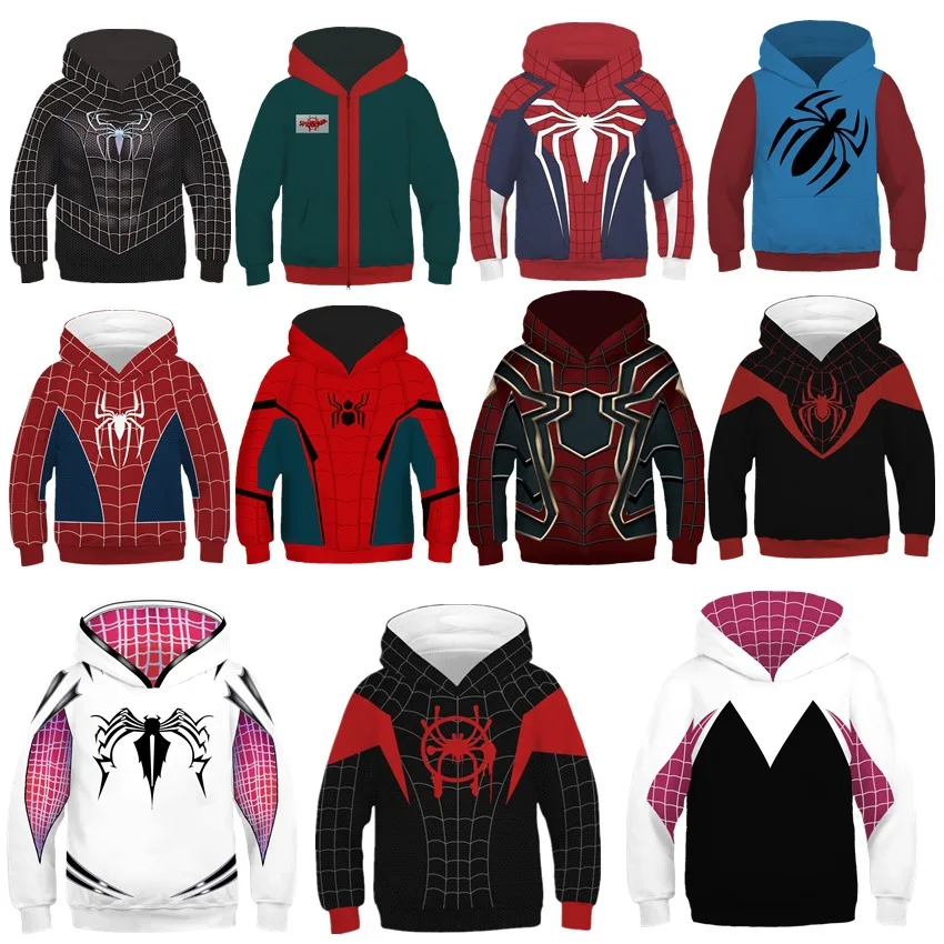 

Marvel Spider Man Cosplay Costume Hooded Sweatshirt 3D Digital Print Long sleeve Hoodie Sweatshirts Halloween Fancy Dress Up