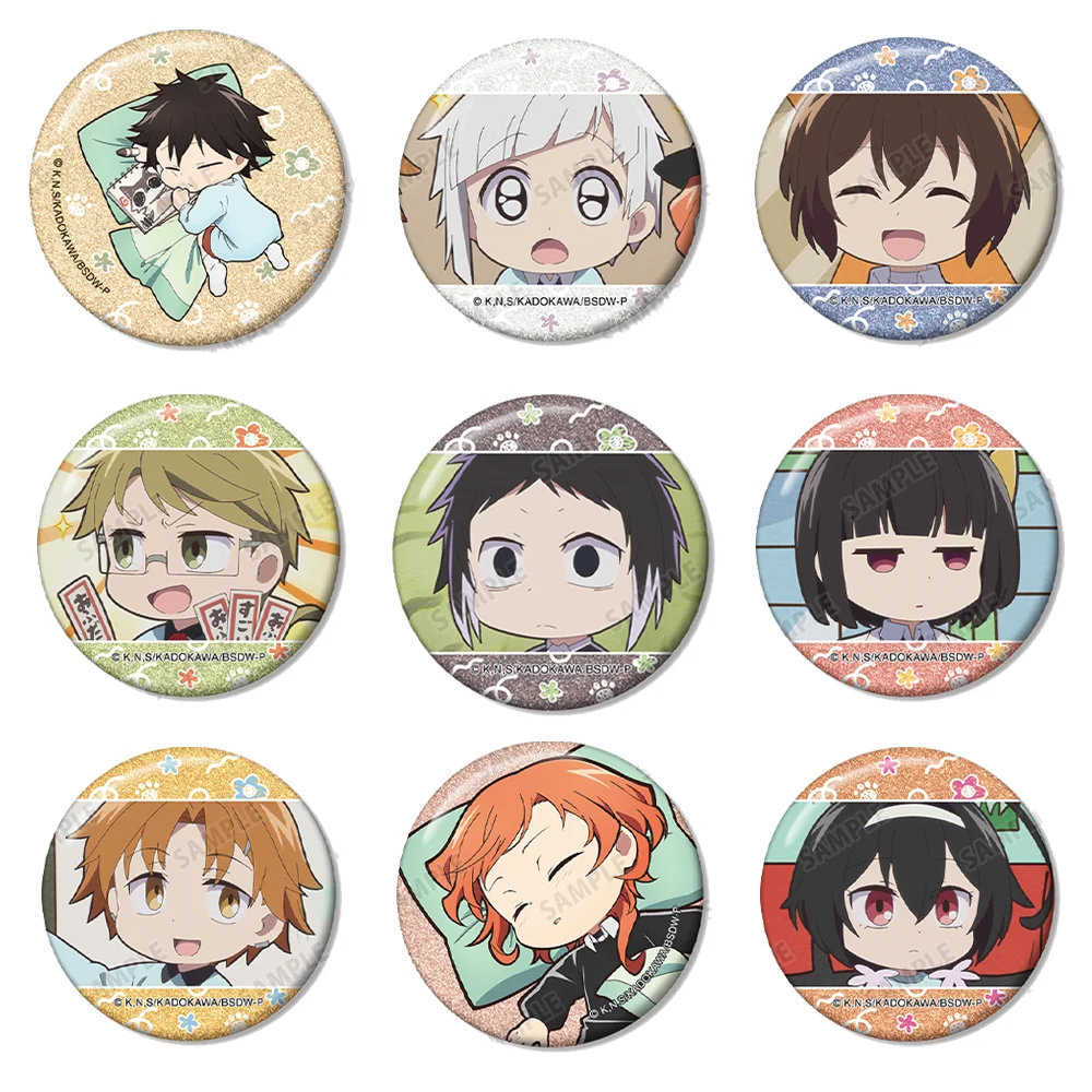 Anime Bungo Stray Dogs Dazai Osamu Nakahara Chuuya Badge 58MM Acrylic Stand Keychain Backpack Decoration Charm Decoration Gifts
