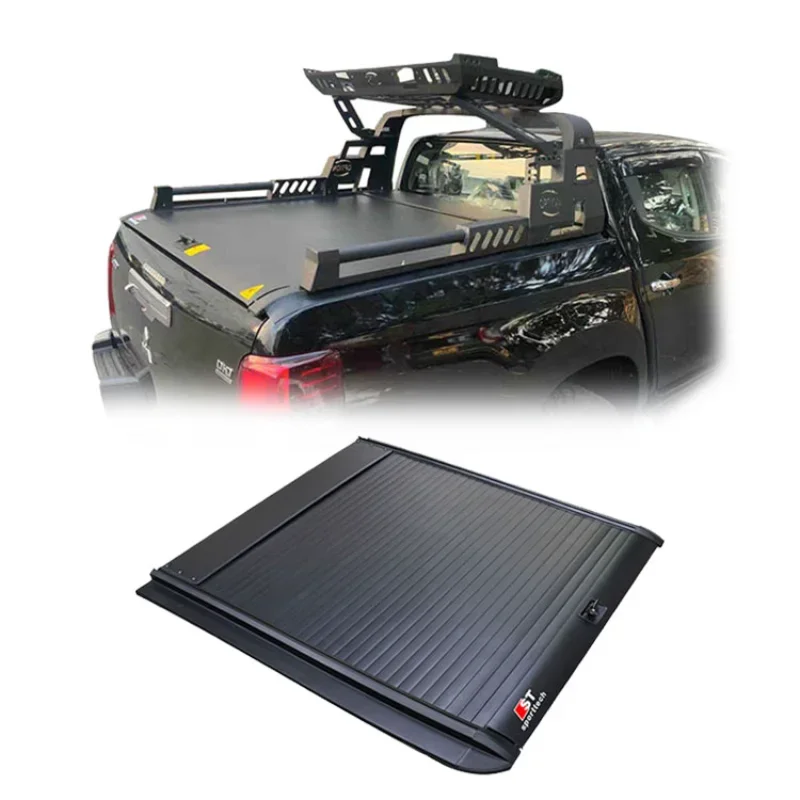 No-Drilling retractable pickup tonneau-cover truck bed roller lid tonneau cover for Triton/L200