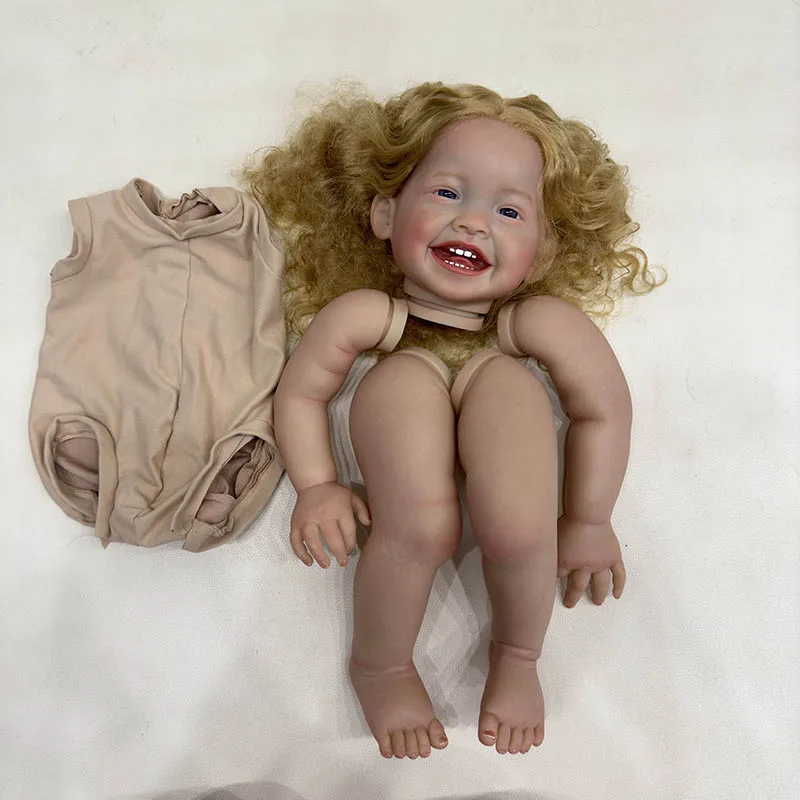 24inch Mila Lifelike Reborn Doll Kit Painted Doll Kit Unfinished Doll Parts with Hand Rooted Hair