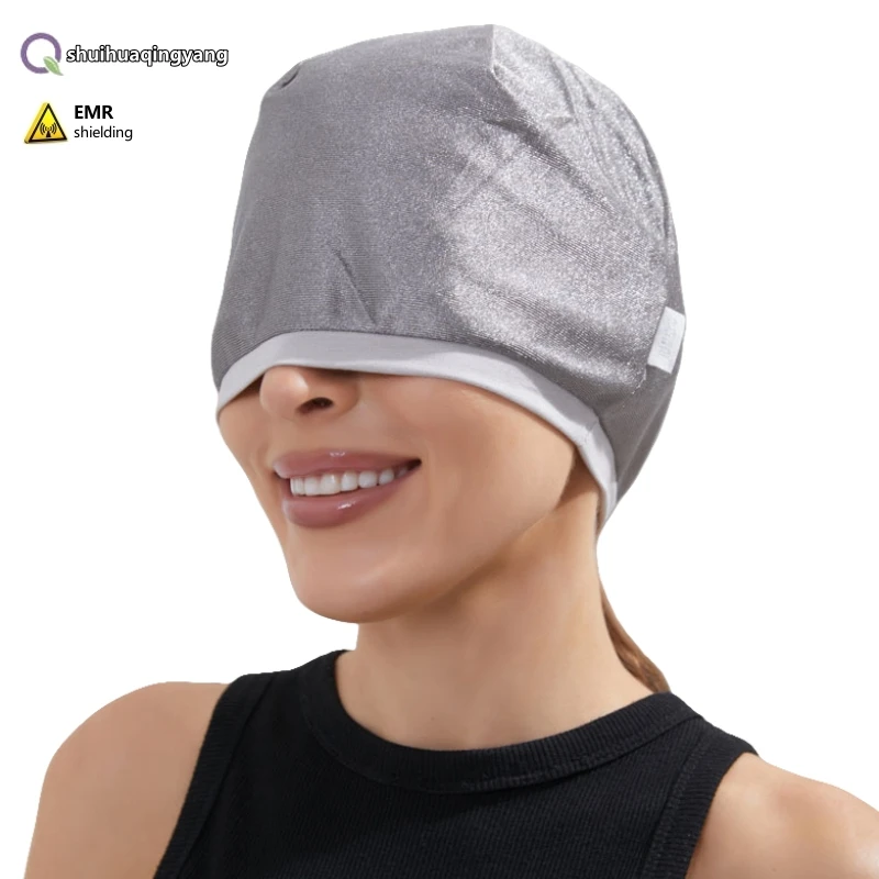 Authentic electromagnetic radiation protective silver fiber lining cap Household Appliances EMF shielding unisex sleep cap