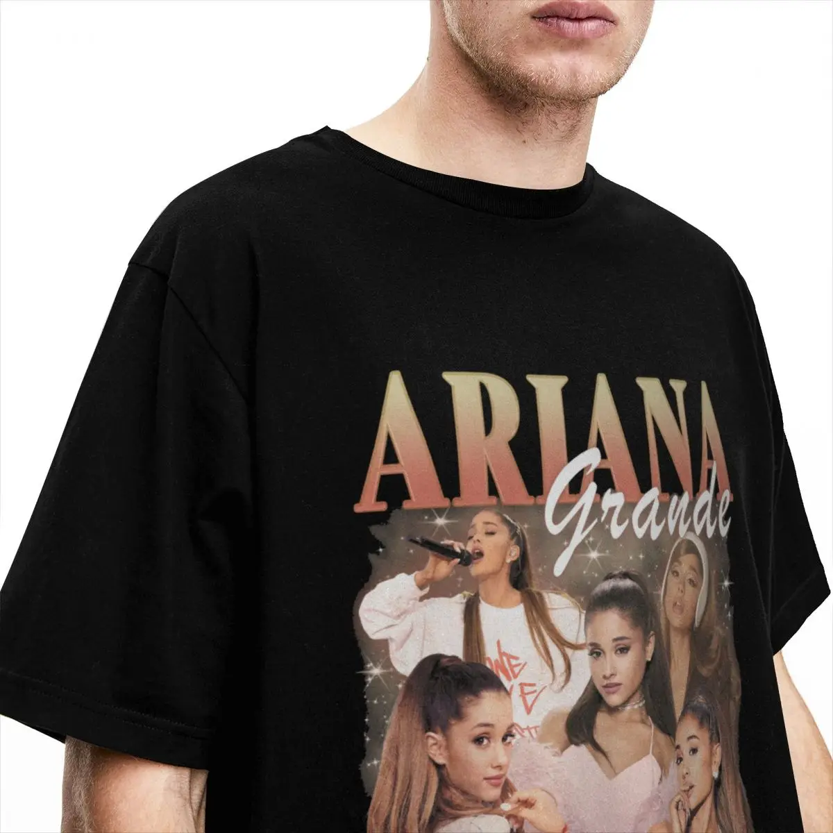 Pop Singer Music Ariana Shirt Accessories Men Women's Pure Cotton Novelty Tees Short Sleeve Clothes Printed