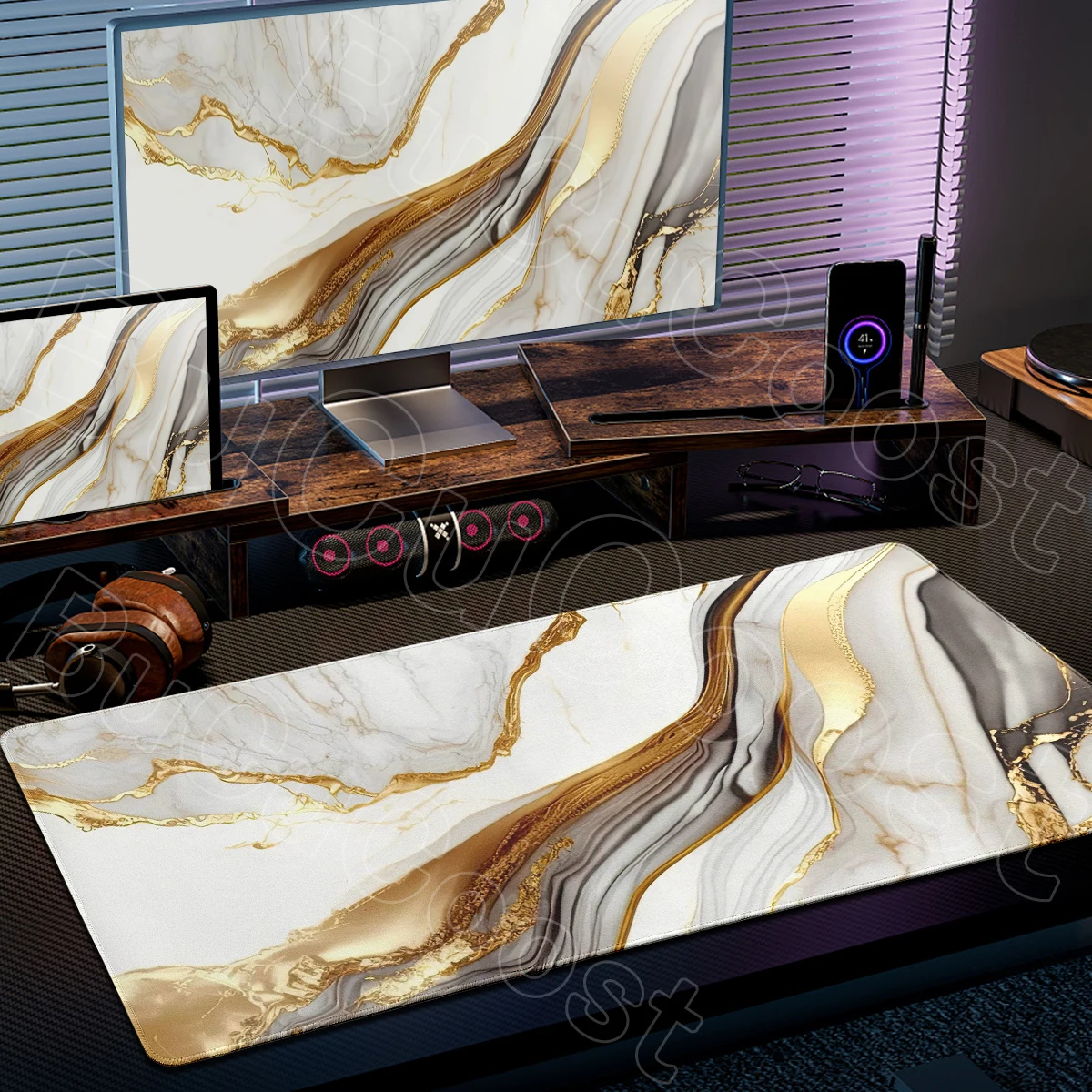 Offices Fashion Computers Desktop Accessories Marble Texture 90x40cm Mousepads Gamer Rubber Slip Resistant Durable Keyboard Pads