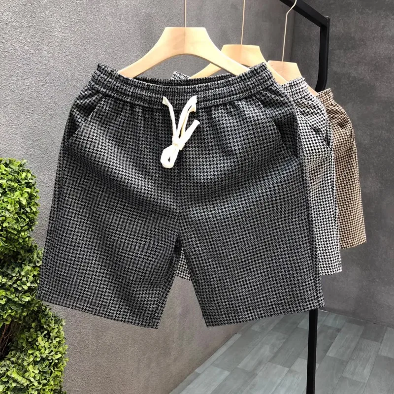 Shorts Men Daily Chic Beach Casual Loose Drawstring Korean Style Plaid Fashion Simple Charming Breathable Schoolboys Cozy New