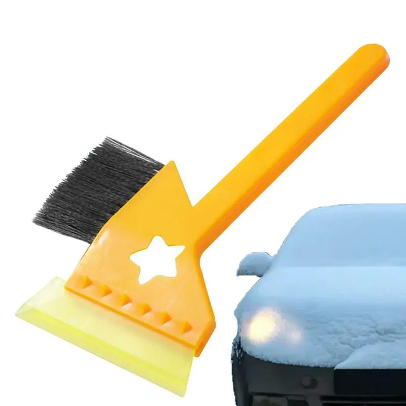 

Car Snow Brush Non Fading Wear Resistant Protective Design Softer Bristle Head Handheld Quick And Easy compatible ice scraper