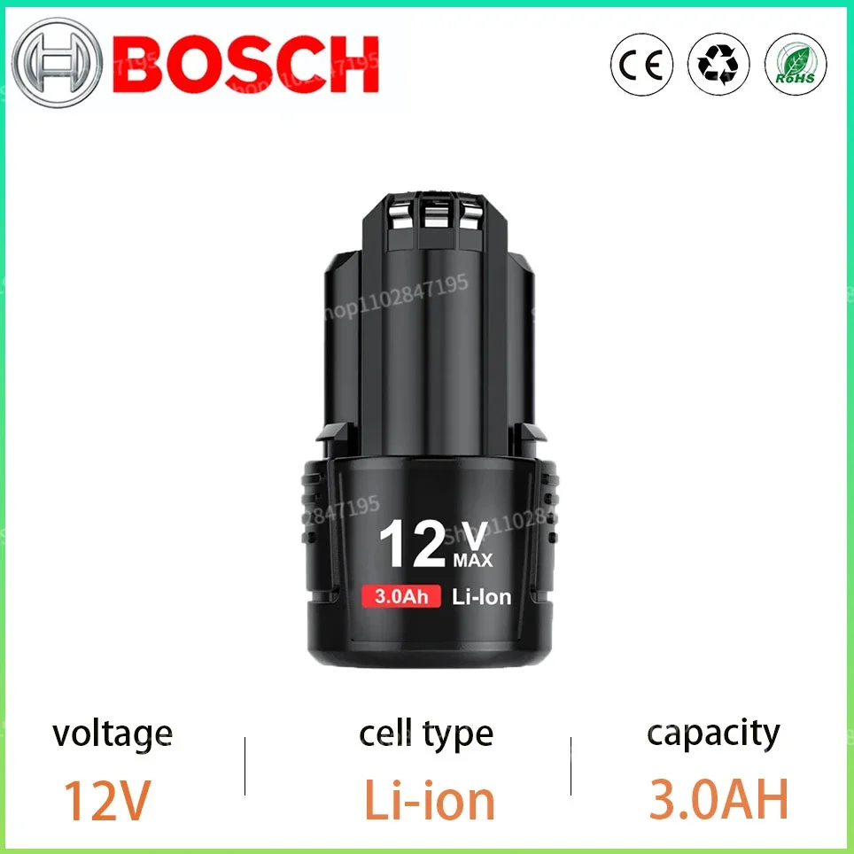 BOSCH BAT411 Rechargeable Battery 10.8V/12V 3000mah Li-ion Battery For BAT411 BAT412A BAT413A D-70745GOP 2607336014 PS20-2