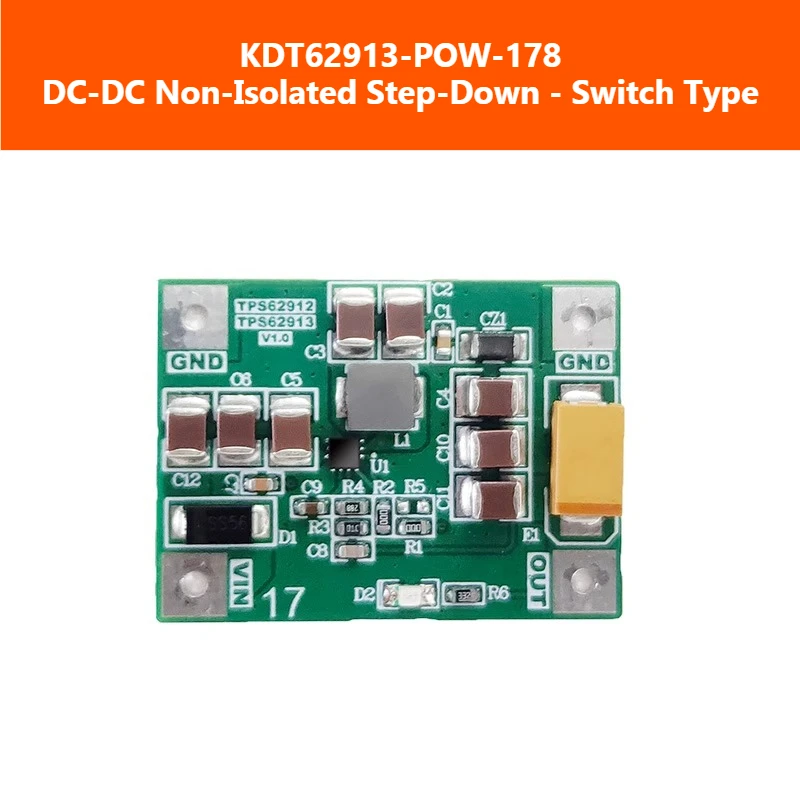 TPS62913 وحدة إمداد الطاقة DC-DC وحدة تنحى تحويل التيار الكهربائي كفاءة عالية 15 واط قوة الذروة KDT62913-POW-178