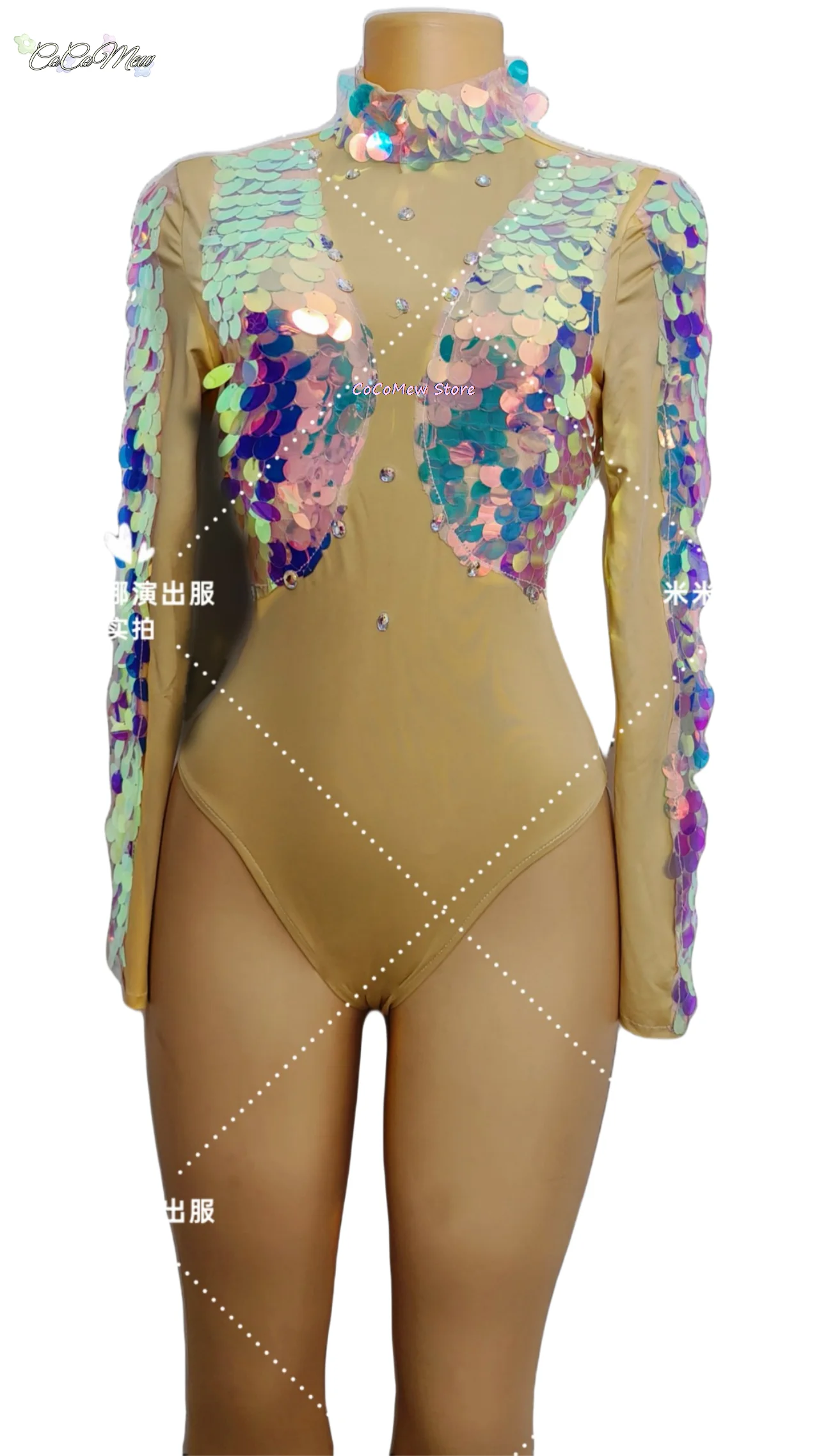 반짝이 스팽글 바디수트 레이저 스커트 댄스 복장, 바 나이트클럽 파티 무대 착용, 여성 댄서 팀 DJ 고고 공연 코스튬