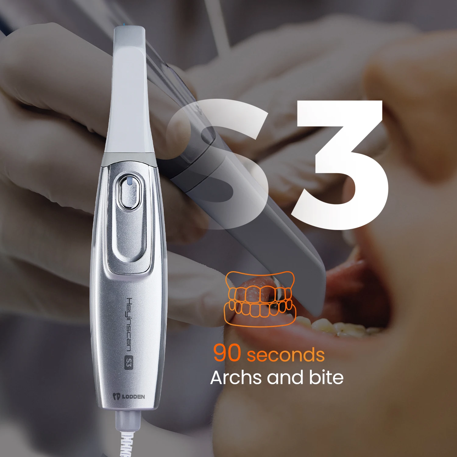 

Lodden Dental 3d Intraoral Scanner 90 Seconds Full Arch and Occlusal Impression 3d with Software Real Color Chair Side Scanner