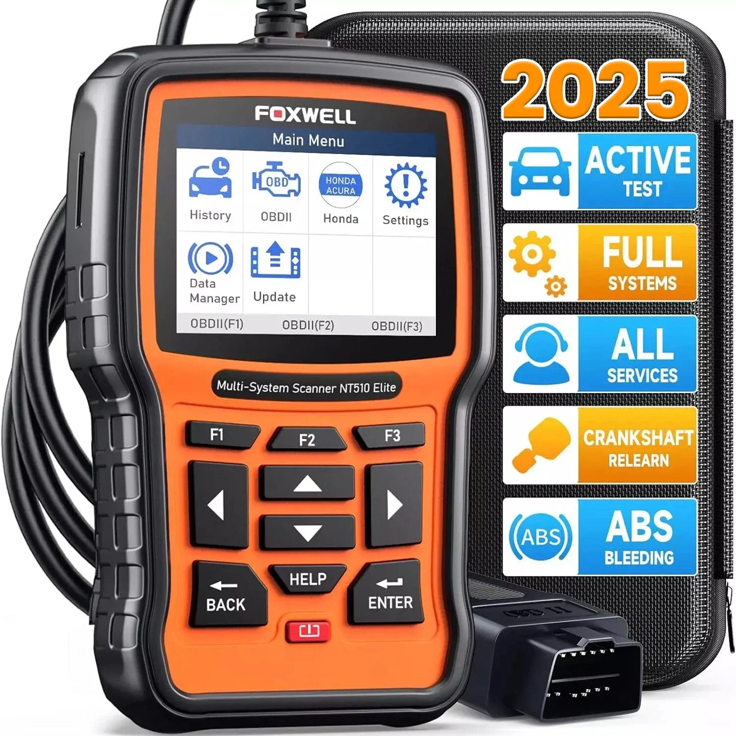 Для Honda Acura автомобильный сканер OBD2 диагностический инструмент кодирование ключей двунаправленное управление FOXWELL NT510 Elite полные системы полный сброс