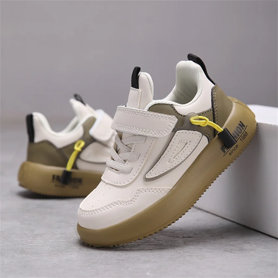 Tenis Sneakers Kids Spring/Autumn New Boys Girls Sports Shoes Casual Board Shoes Leather Soft Soled Children Small White Shoes