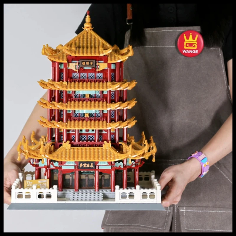 

Набор строительных блоков Wange Yellow Crane Tower, модель китайской архитектуры, совместимые кирпичи, коллекционный дисплей, подарок, домашний декор