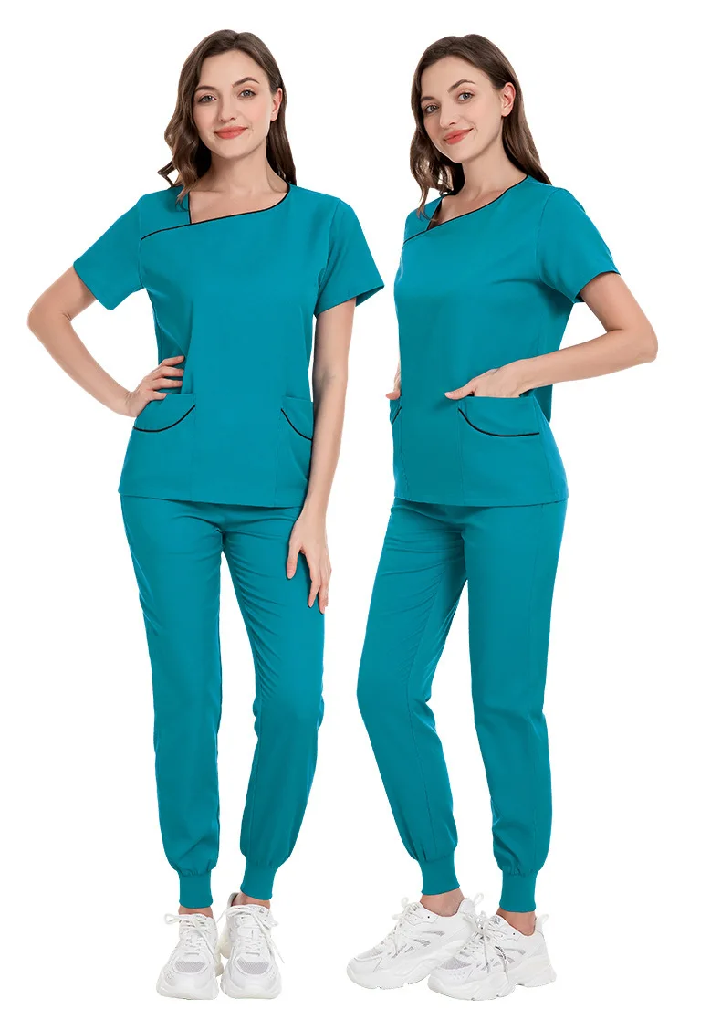 Mulheres Slim Fit Uniformes Médicos, Quick Dry Scrubs Conjuntos, Enfermeiros Acessórios, Hospital, Clínica Odontológica, Salão de Beleza Vestuário Vestuário