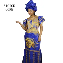 African Dresses For Women Fashion Design Embroidery Design Dress Long Dress With Scarf