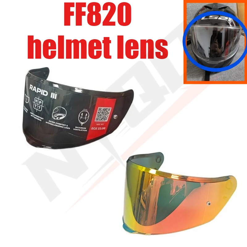 Suitable for LS2 FF820 Helmet Replacement Parts Lens Mask Light Brown Helmet Mask Anti Fog Sticker Accessories