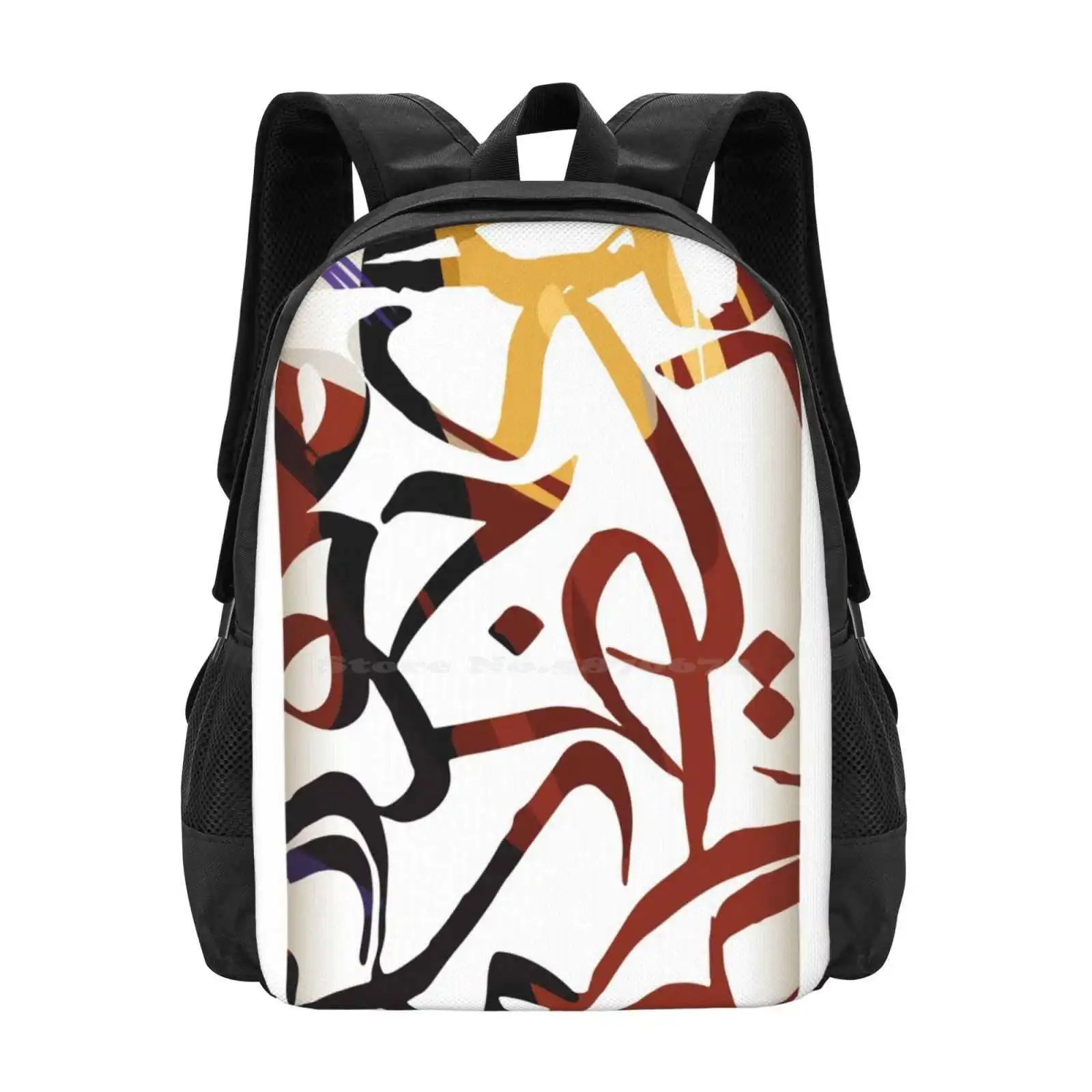 Alphabet Art. School Bags Travel Laptop Backpack Alphabet Letter Design Art Design Gold Design Black And White Letters Contrast