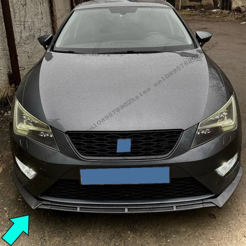 ماكستون ستايل 3 قطعة المصد الأمامي الشفاه المفسدين ل سيات ليون MK3 MK3.5 2012-2019 لمعان الأسود الفاصل ضبط سبويلر اكسسوارات