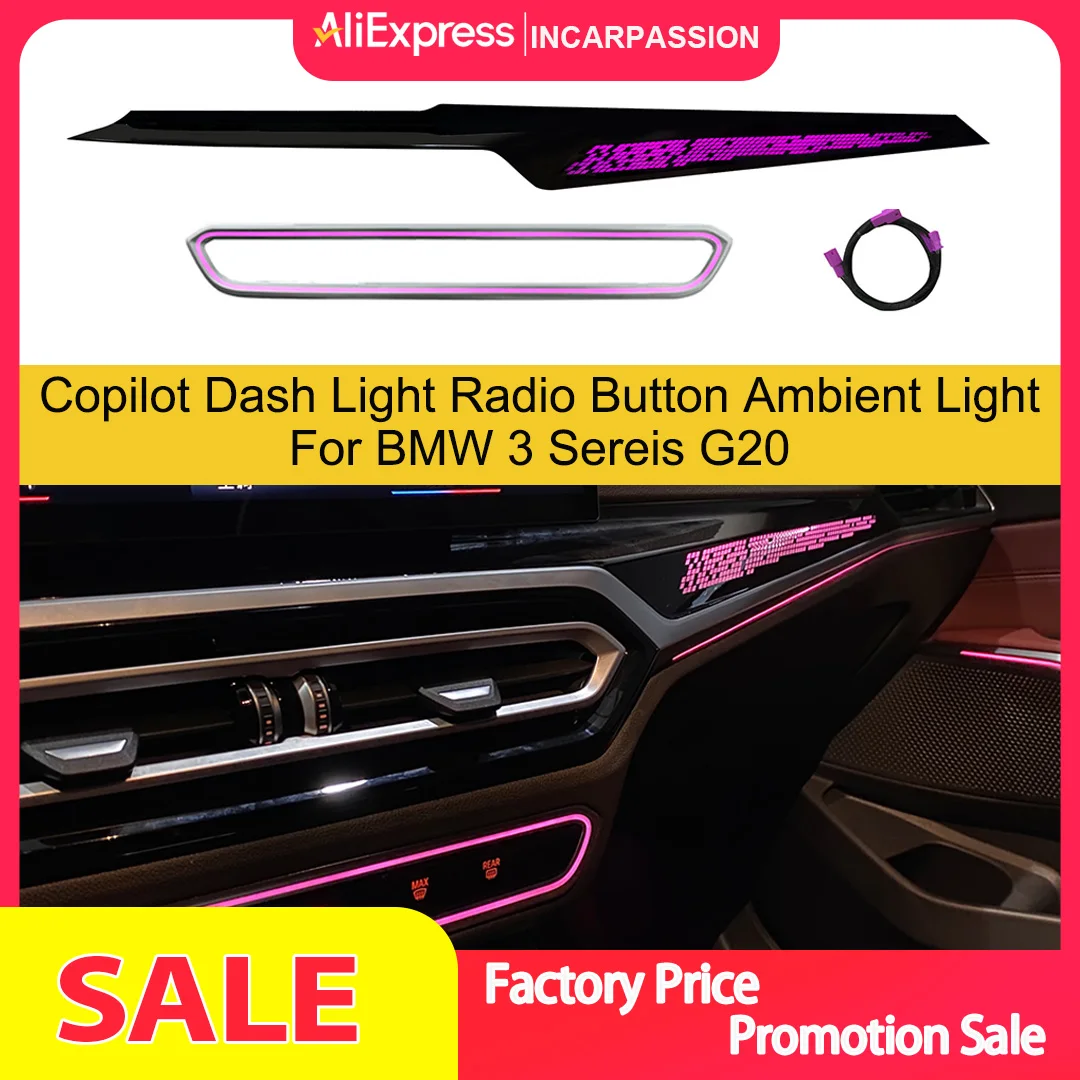 

Copilot Dash Light, кнопка радио, окружающее освещение для BMW 3 Sereis G20 Facelift 2023 2024 2025, обновление внутреннего освещения