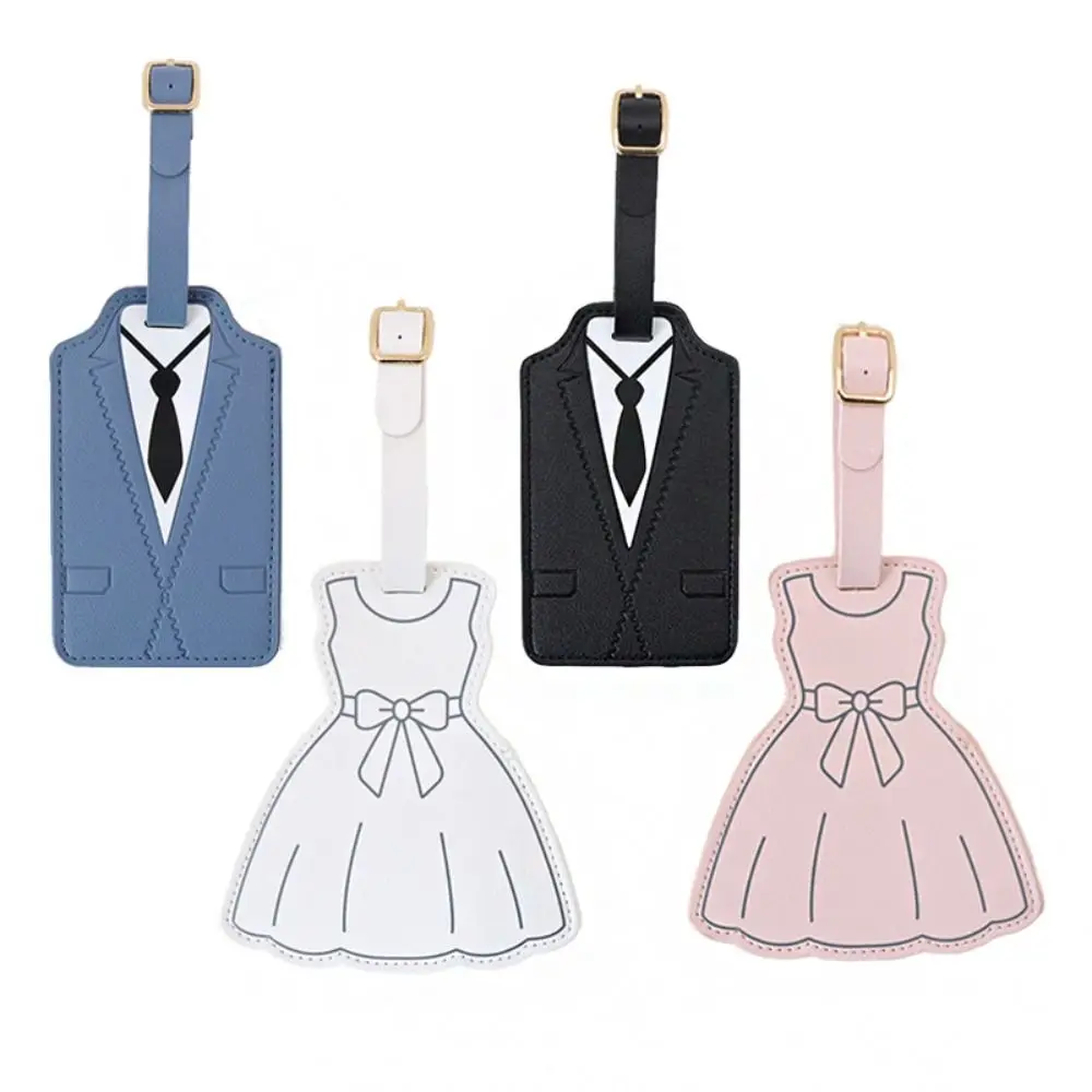 Name Luggage Tags Couple Pu Luggage Tag Suit Shape Wedding Dress Shape Boarding Pass Tag Boarding Pass