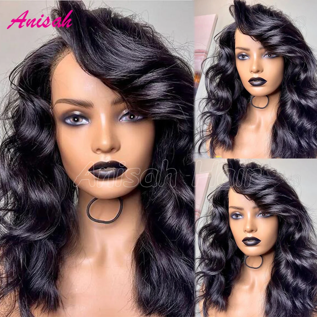 Glueless Wigs Human Hair Lace Front Preplucked Virgin Brazilian Body Wave 13x4 Transparent Lace Frontal Wigs For Black Women