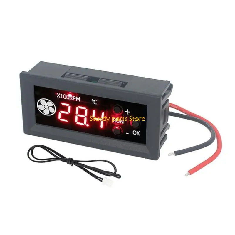 

97QC 4-проводной ШИМ-вентилятор с контролем температуры, регулятор скорости 12V3A, цифровой дисплей, регулятор температуры с