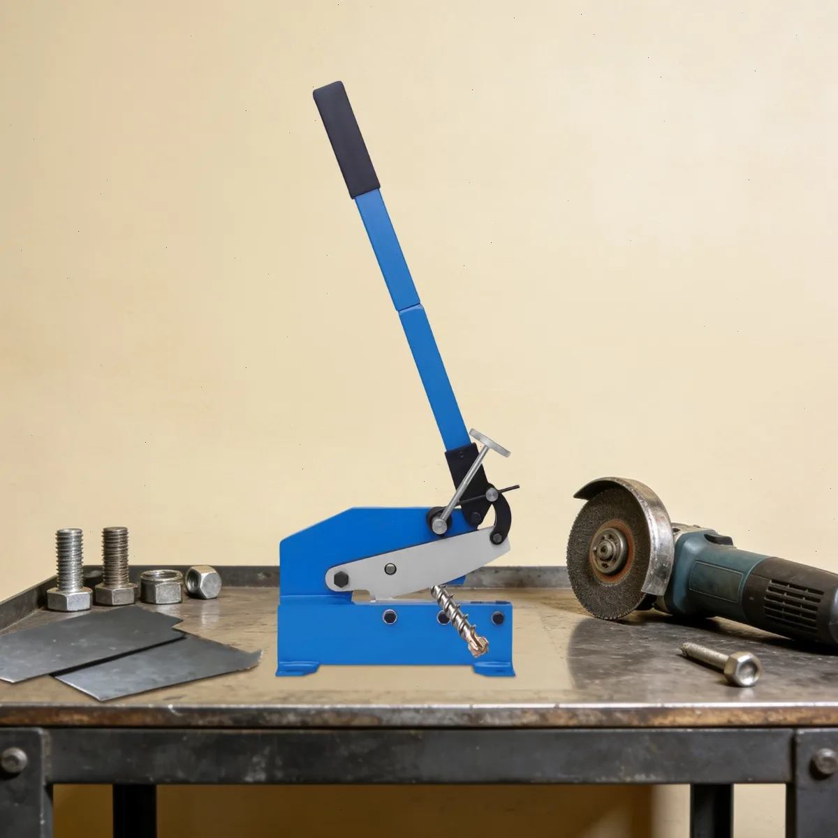 Cisailles manuelles pour tôles 200 mm, coupe-tôles en acier, levier manuel, coupe les barres rondes, lame tranchante, tiges de 0,4 pouce, construction robuste, nettoyage simple, pour la fabrication de métaux, atelier industriel